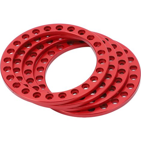 Satz mit 4 externen Sicherungsringen aus Aluminiumlegierung für VP 1,9-Zoll-Felgen, rote Ringe. (1/5)
