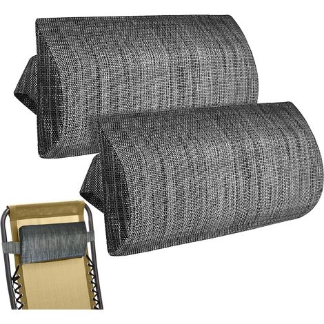 Coussin Repose Tête - 1 Unité - Tissu Respirant - Sangle Réglable - Chaise Longue Jardin - 37x17 cm (1/5)