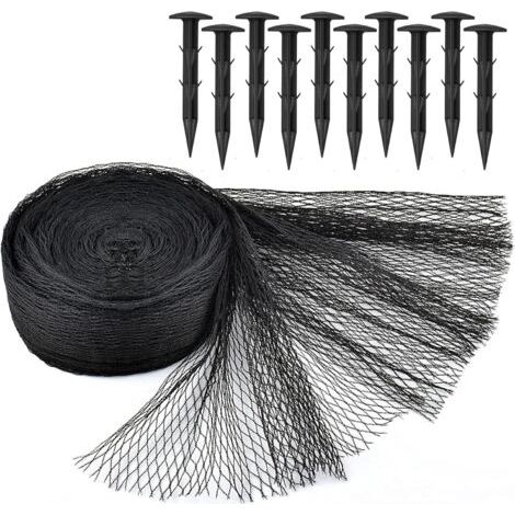 Kit de filet pour bassin à koï - 4,5 x 6 m - Noir - Maille fine tissée pour feuilles - Protège les poissons koï des hérons bleus - Protection UV - Réutilisable et piquets inclus (1/5)