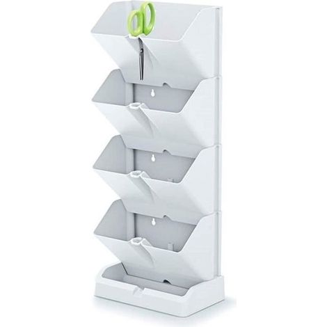 Filiyano-Mini cascade de jardin vertical blanche avec cisaille à herbes Prosperplast blanche (1/3)