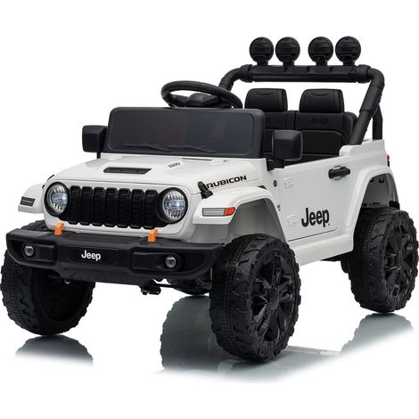 Macchina Elettrica per Bambini 101x59x65 cm Licenza Jeep Rubicon Small Bianco (1/5)