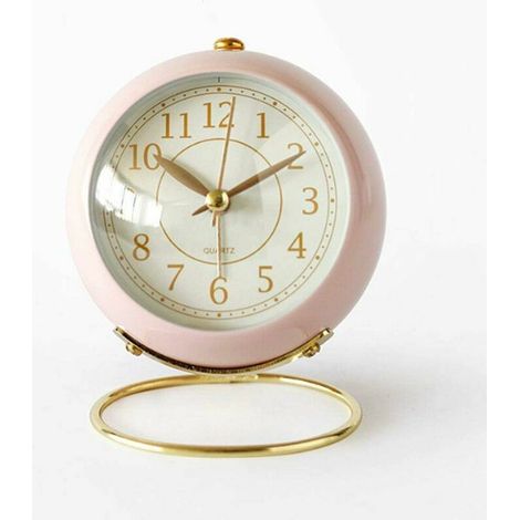 Réveil analogique de 4 pouces, petite horloge de table silencieuse, réveil rétro classique sans tic-tac, veilleuse, silencieux, à piles, verre HD pour l'intérieur, le salon, la cuisine, la cha (1/5)
