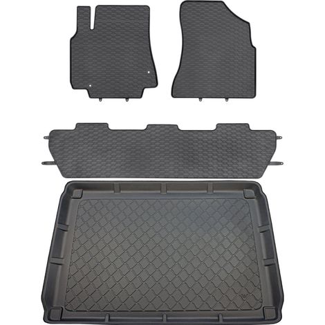 Peugeot Partner II Combivan de 2008-08.2018 SET - tapis de voiture en caoutchouc + tapis de coffre