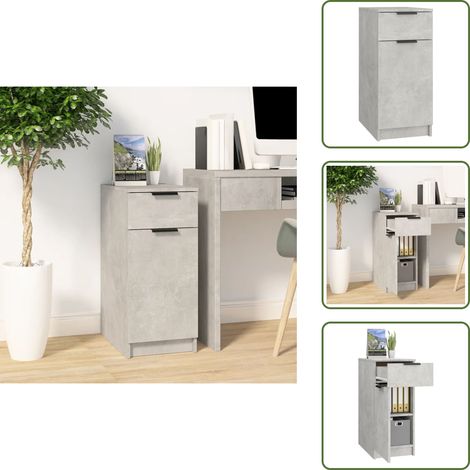 Armoire de bureau Gris béton 33,5x50x75 cm Bois d'ingénierie - Armoire De Bureau - Meuble De Rangement - Rangement Bureau - Commode - Étagère (1/5)