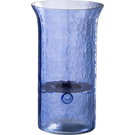 Photophore Étroit en Verre "Tarifa" 34cm Bleu (1/5)