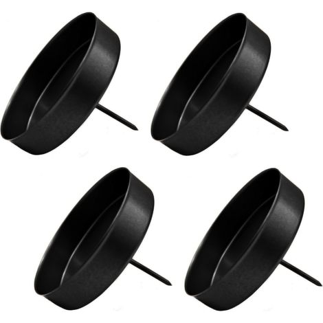 Stumpenkerzen Pick 4er Set - schwarz - Kerzen Stecker für Advents und Weihnachts Gesteck - Kerzenpick für Kugelkerzen