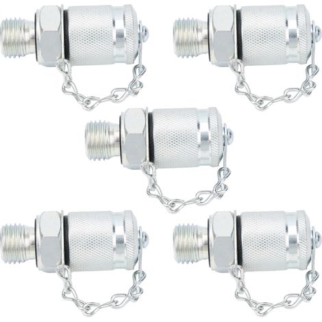 Lot de 5 adaptateurs de test hydrauliques, raccords de test de filetage, connecteurs de mesure de pression PT/PPTM14 x 1,5 (1/5)
