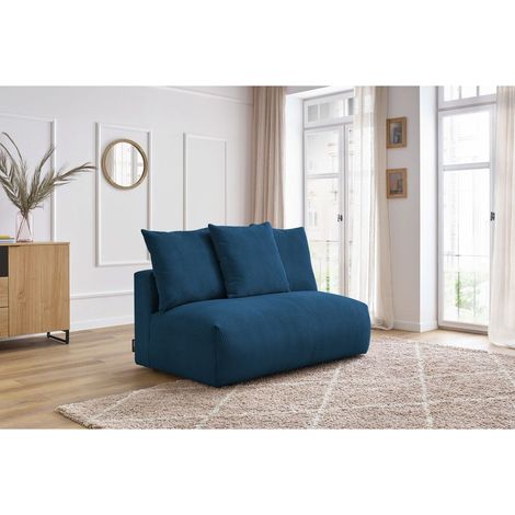 BOBOCHIC - Chauffeuse 2 places sans accoudoir pour canapé modulable VOLTAIRE Bleu foncé (1/5)