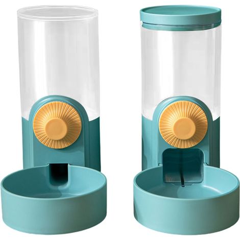 Dispensador de agua y comida, plástico PP, abertura ancha, principio de gravedad, para conejos, cobayas y hurones. (1/5)