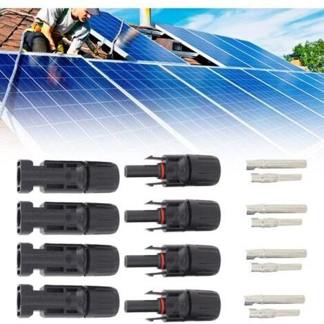 Connecteur Solaire,connecteur mc4,Connecteur PV,Connecteur Solaire Photovoltaïque,Connecteurs de Câble pour Panneau Solaire Mâle/Femelle,Joint étanche,pour Solaire Panneau Photovoltaïque,4 Paires- (1/4)