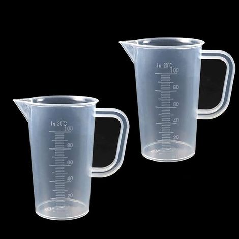 Verre Plastique 100ML Transparent Gradué Mini Gobelet Convient Pour les Mesures en Laboratoire de Cuisine (1/5)