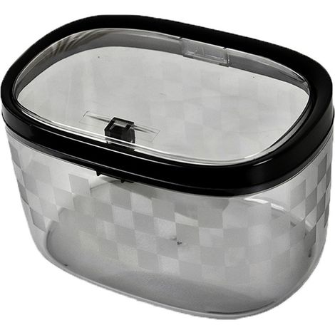 Poubelle de bureau Mini poubelle transparente avec couvercle à pression en plastique pour voiture chambre bureau 20x13x11cm (1/5)
