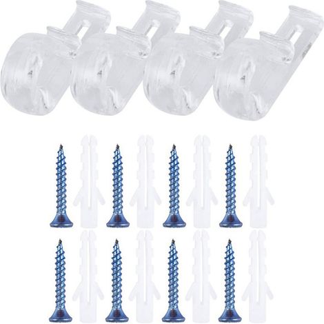 4-piece set of transparent positioning hooks for 50mm Venetian blinds, curtain pull cord hooks, and curtain fixing hook accessories (1/5)
