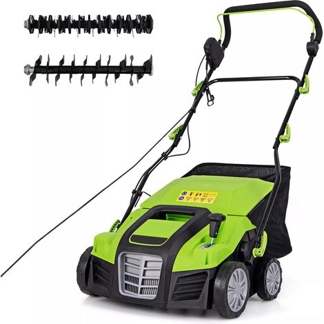 2-In-1 Electric Dethatcher & Scarifier Folding Walk-Behind Weeder