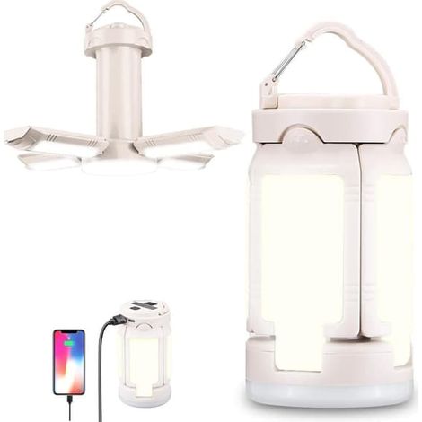 Lanterne de camping pliable - Lampe de secours rechargeable 4000 lumens 6 modes d'éclairage, étanche IPX4. Idéale pour AquaForge. (1/5)