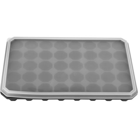 Moule à glaçons en silicone 40 cavités avec couvercle amovible, bac à glaçons noir pour cuisine, accessoire DIY de fabrication de glace.