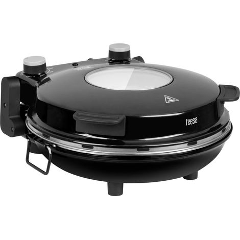 Forno per pizza Teesa Supreme+ 400°C 1200W con vetro in pietra e 2 pale (1/4)