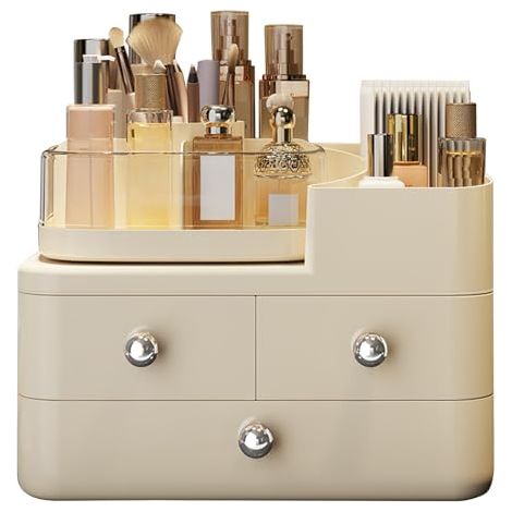 Organisateur de boîte de maquillage, rangement cosmétique, avec compartiments extensibles et séparateurs amovibles pour la maison, les voyages et le bureau (1/5)