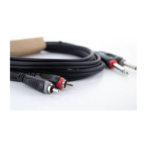Câble de raccordement Cordial 14839 Jack / Cinch-RCA audio [2x Jack mâle 6,3 mm (mono) - 2x Cinch-RC (1/5)