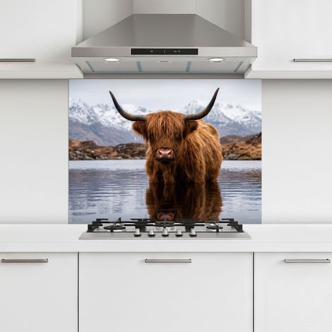 CRÉDENCE CUISINE Highlander écossais - Marron - Eau 80x60 cm