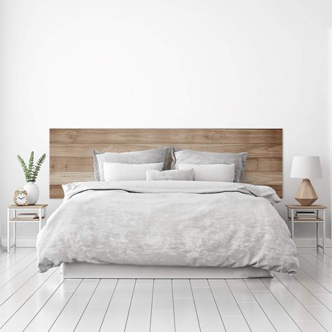 Cabecero Cama PVC Decorativo Económico Textura Madera Tablas Horizontales Roble Clara Varias Medidas (150 cm x 60 cm)