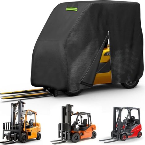 Housse de protection pour chariot élévateur, toutes saisons, imperméable, résistante au soleil, à la neige et aux UV, avec porte zippée, bandes réfléchissantes et boucle coupe-vent-Crezuo