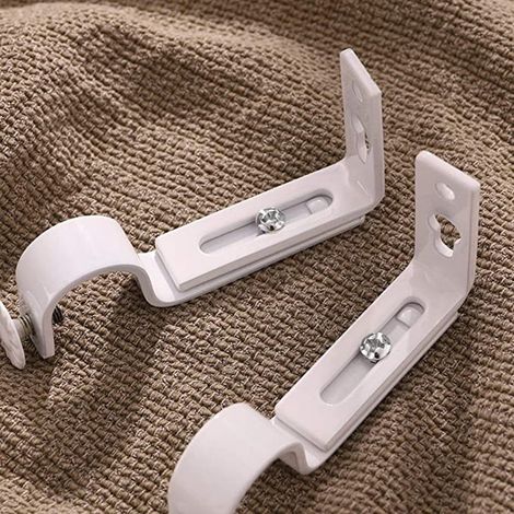 Kit d'accessoires de fixation télescopique pour rideaux de magasin, support de montage blanc réglable en hauteur (1/5)