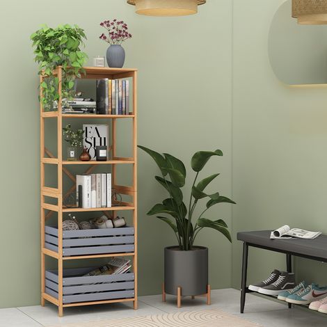 Libreria Novaro, Bambù, 48.3 x 140.3 cm con 6 scomparti, Vicco