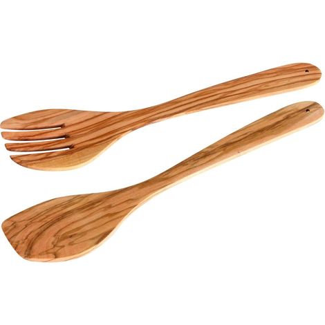 Couverts à salade, Ustensile de cuisine, Olivier, Bois, 30 cm (1/5)