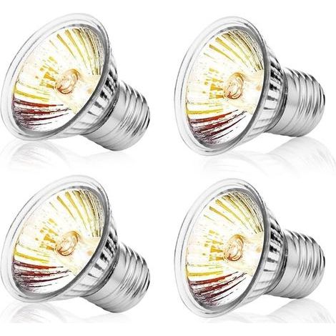 Ampoule Chauffante Terrarium, E27 50W Ampoule UVA UVB Tortue, Dimmable Lampe Terrarium Tortue, Lampe Chauffante Poussin, Ampoule Chauffante pour Lézard Tortue Dragon Barbu Serpent, 4 Pièces (1/5)