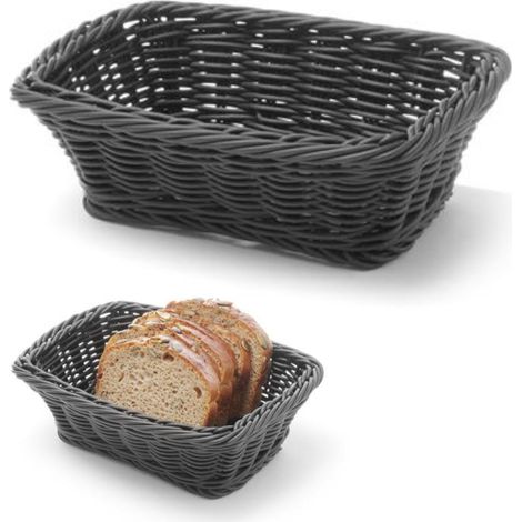 Rechteckiger Brotkorb aus Polypropylen, schwarz, 190x130x60 mm - Hendi 426791 (1/4)