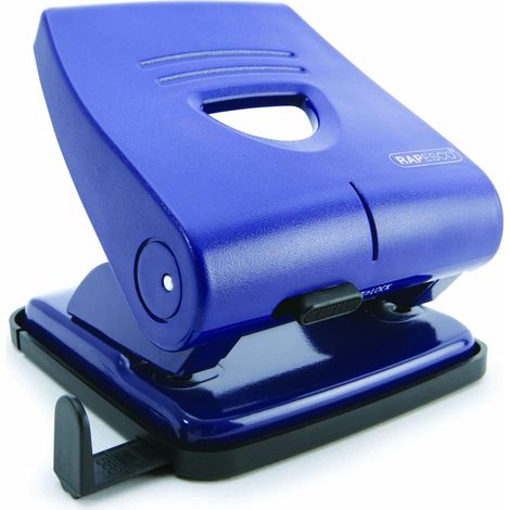 Rapesco PF827PL2 Perforatrice a 2 Fori 827-P, Capacità 30 Fogli, Blu