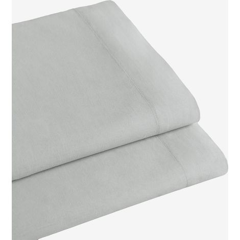 Drap plat en percale de coton 180 fils pour lit de 90 cm Agassi SKLUM Bleu Brume (1/5)