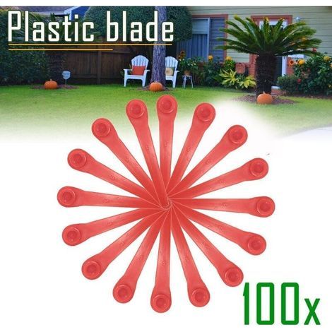 Pack of 100 PA6 RotorCut Replacement Blades Compatible with Gardena Grass Trimmers, Plastic Blade for Gardena Cordless Grass Trimmers - LIAIKI (1/5)