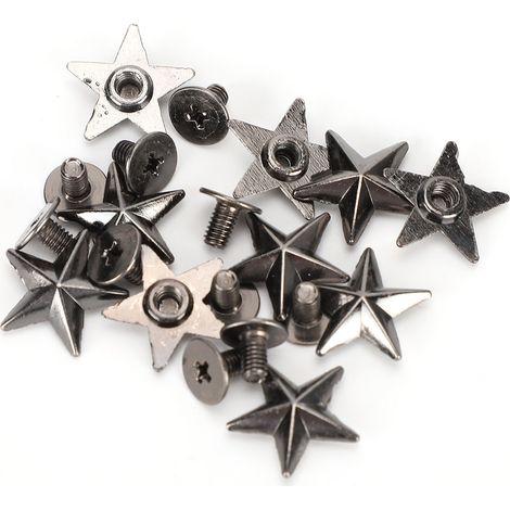 Bouton rivet en alliage de zinc en forme d'étoile pour décoration de chaussures, sacs et vêtements - Couleur pistolet (1/5)
