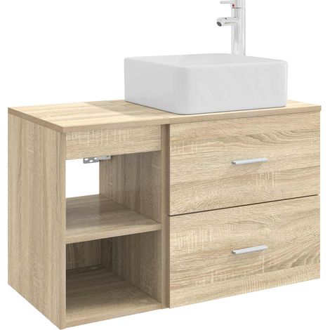 Bathroom Furniture Set 2 pcs Sonoma Oak Engineered Wood vidaXL