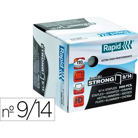 Rapid 24871500 - Caja 5000 grapas 9/14 mm Super Strong galvanizada