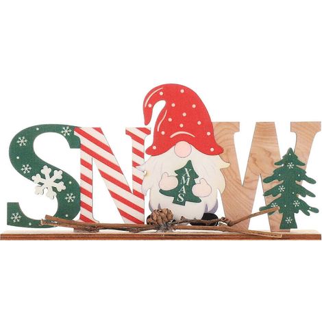 Adorable décoration de Noël artisanale pour la maison, ornement de bureau, scène décorative-19.9X3.4CM (1/3)