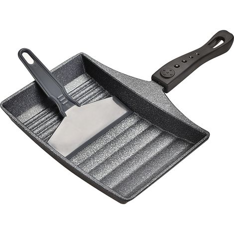 Poêle À Omelettes Roulées - Fond Onduleux En Pierre Maifan - Antiadhésif - Pour Tamagoyaki Et Crêpes - 31,5 X 22,5 X 13,5 Cm - 1 Pièce (1/5)