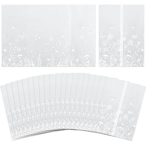 50pcs Veste en Vélin Pré-Pliée pour Invitations 12,9x18cm, Papier Vélin Floral Pochettes d'Invitation Translucides pour Mariages, Baby Showers, Anniversaires, Cartes de Vœux (1/5)