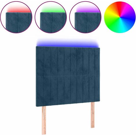 Maison Exclusive - Cabecero con luces LED terciopelo azul oscuro (1/5)