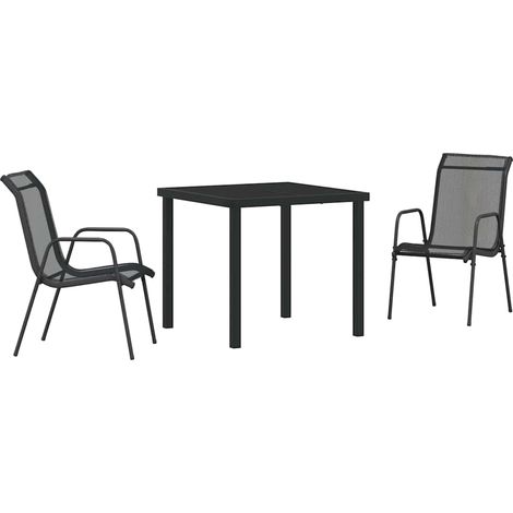 Maison Exclusive - Set da Pranzo per Giardino 3 pz Nero (1/5)
