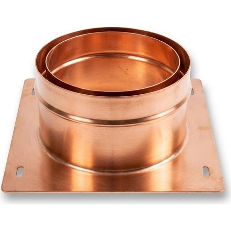 Maka Piastra di Base Canna Fumaria Doppia Parete Aria Inox Rame Ø 130 mm (esterno 180) (1/5)