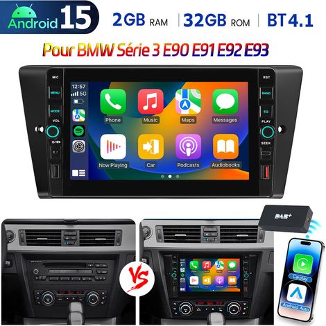Autoradio Android 15 pouces CarPlay 32/64 Go avec navigation GPS RDS, port USB et Type-C pour BMW Série 3 E90 E91 E92 E93 - 2+32G DAB+ (1/5)