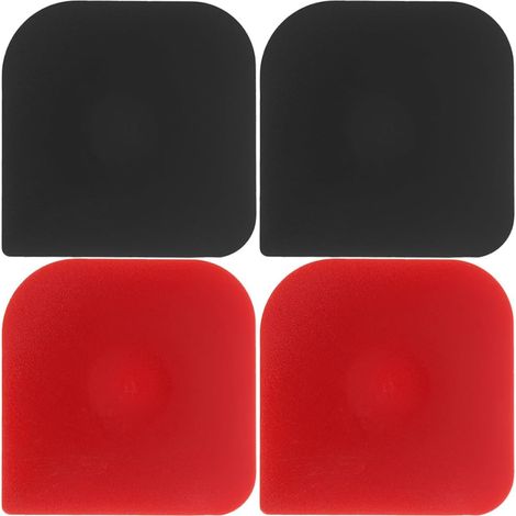Raclette la Cuisine 4 Pièces en Plastique Résistant, Outils Multifonctions Rouge Noir Section Coupe, pour Nettoyer Vaisselle et Ustensiles Fonte (1/5)