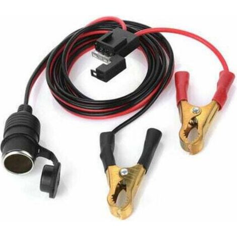 Prise allume-cigare femelle - - 12V 24V - Pinces crocodile - Câble 2Ft - Fusible 25A - Protection surintensité (1/4)