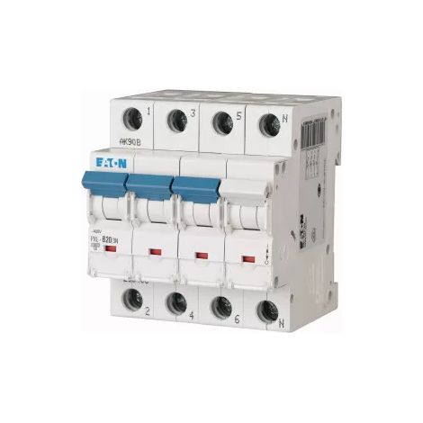 Eaton Leitungsschutzschalter (MCB), 20 A, 3p + N, Charakteristik: B, 236486
