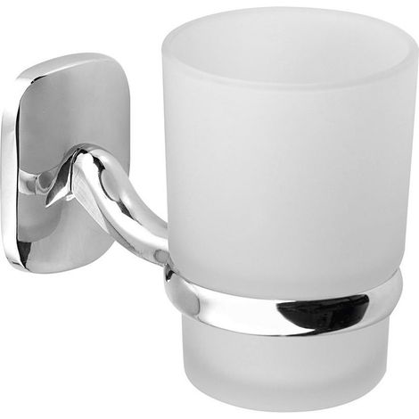 Porte-gobelet RUMBA, verre dépoli, chromé (1/2)