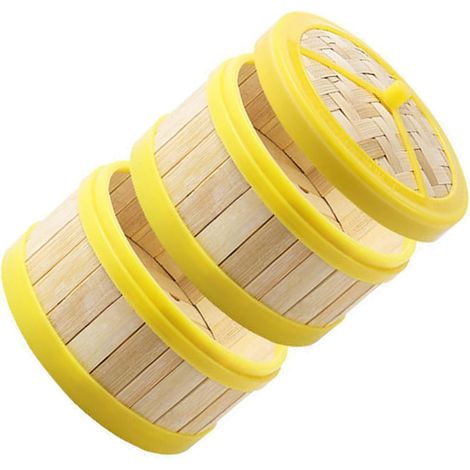 Panier vapeur artisanal de 9 cm avec couvercle pour raviolis et brioches, ustensile de cuisine naturel pour la cuisine asiatique (1/5)