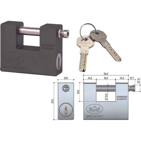 LUCCHETTO RETTANGOLARE BLINDATO UL20 PREFER